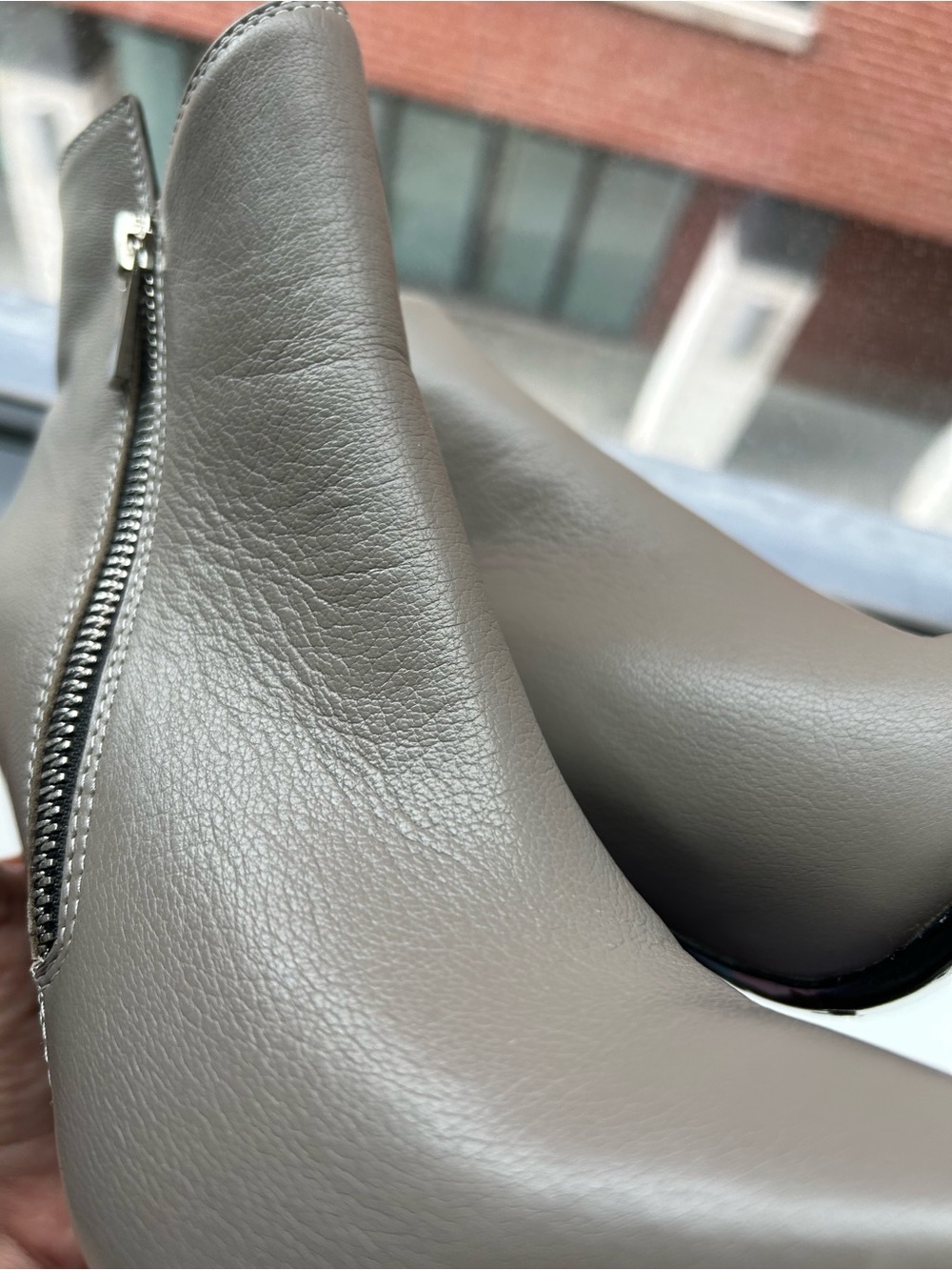 YSL Saint Laurent Paris Grey Leather Ankle Booties EU 35 Made in Italy - Picture 12 of 16